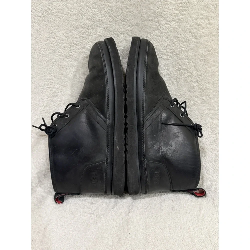 UGG Neumel Waterproof Leather Chukka Boots Mens 13 Black Lined 1017254